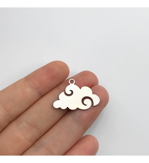 Stainless Steel Cloud Charm, Cloud Pendant, Steel Charms for Jewelry Making, Earring Findings, Laser Cut Jewelry Supplies STL-3007