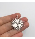 Stainless Steel Sun Charm, Sun Face Earring Charm, Tribal Sun Charm for Jewelry Making, Celestial Sun, Steel Jewelry Supplies STL-3336