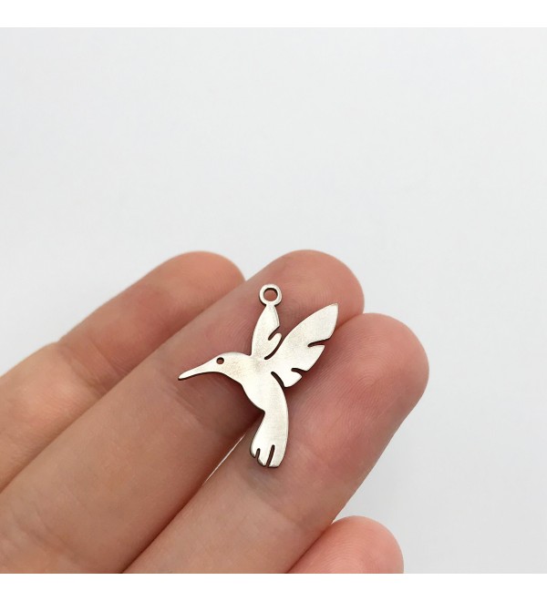 Stainless Steel Tiny Bird Charm, Bird Pendant, Hummingbird Dove Bird Charm, Bird Earring Charm, Laser Cut Jewelry Supplies STL-3267