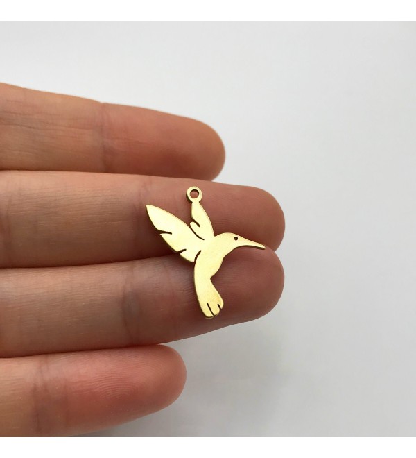 Raw Brass Tiny Bird Charm, Bird Pendant, Hummingbird Dove Bird Charm, Bird Necklace, Bird Earring Charm, Laser Cut Supplies RW-1267