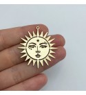 Raw Brass Sun Charm, Sun Face Earring Charm, Celestial Sun Charm Pendant, Laser Cut Jewelry Supplies, Brass Findings RW-1337