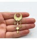 Raw Brass Drop Earring Charm, Drop Dangle Cloud Stars Charm, Brass Charms Earring Findings Laser Cut Jewelry Supplies RW-1344