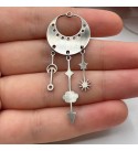 Stainless Steel Drop Earring Charm, Drop Dangle Cloud Stars Charm, Steel Charms Earring Findings Laser Cut Jewelry Supplies STL-3344