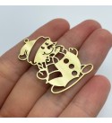 Raw Brass Snowman Charm, Christmas Charms, Snowman Pendant, Winter Charms, Brass Earring Charms, Laser Cut Jewelry Supplies RW-1418