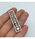 Stainless Steel Egyptian Bar Charm Pendant, Egyptian Symbols Rectangle Bar Charm Eye Of Horus, Ancient Egypt Eye Of Ra Bar STL-3160