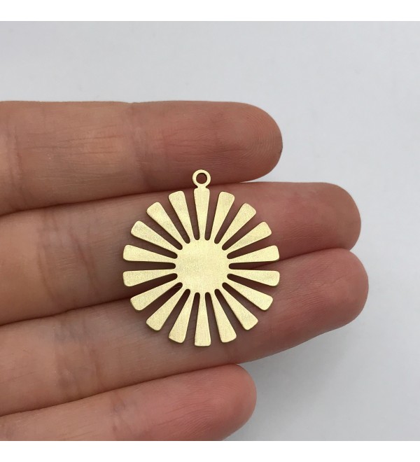 Raw Brass Sun Charm, Sun Pendant, Brass Earring Charms, Brass Findings, Brass DIY Supplies, Laser Cut Jewelry Supplies RW-1391