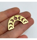 Raw Brass Half Moon Phases Charm Pendant, Moon Phases Semicircle Charm, Brass Earring Charms, Laser Cut Jewelry Supplies RW-1395