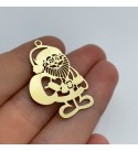 Raw Brass Christmas Santa Charm, Santa Claus Pendant, Christmas Charms, Winter Charms, Laser Cut Jewelry Supplies RW-1398