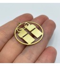 Raw Brass Gift Box Charm, Gift Box Pendant, Brass Christmas Charms, Earring Charms, Laser Cut Jewelry Making Supplies RW-1416