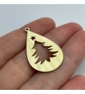 Raw Brass Christmas Tree Charm, Drop Earring Charm, Christmas Charms Brass Pendant Christmas Findings Laser Cut Jewelry SuppliesRW-1435