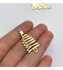 Raw Brass Christmas Tree Charm, Tree Pendant, Brass Christmas Charms, Brass Charms for Jewelry Making, Earring Charms Findings RW-1464