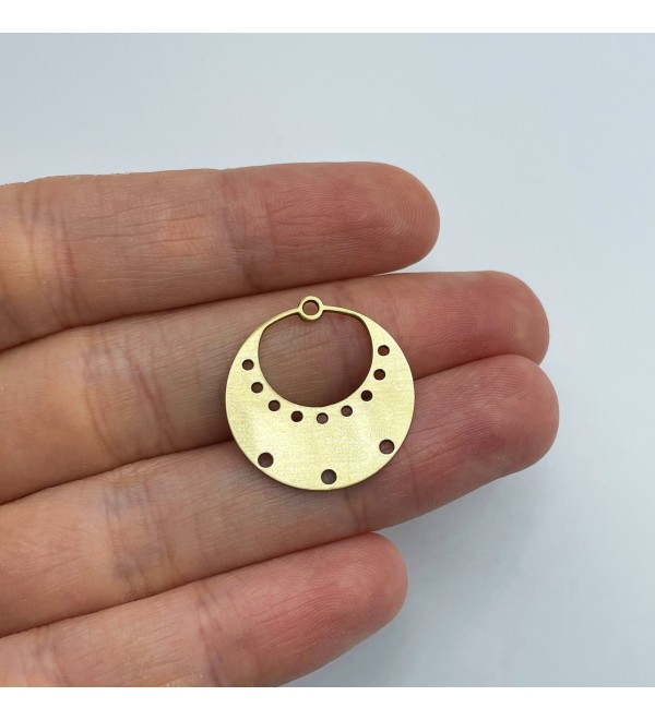 Raw Brass Earring Connector, Brass Earring Charms for Jewelry Making, 3 Holes Connector, Brass Earring Connectors RW-1436