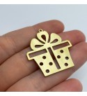 Raw Brass Gift Box Charm, Gift Box Pendant, Brass Christmas Charms, Brass Earring Charms, Laser Cut Jewelry Making Supplies RW-1437