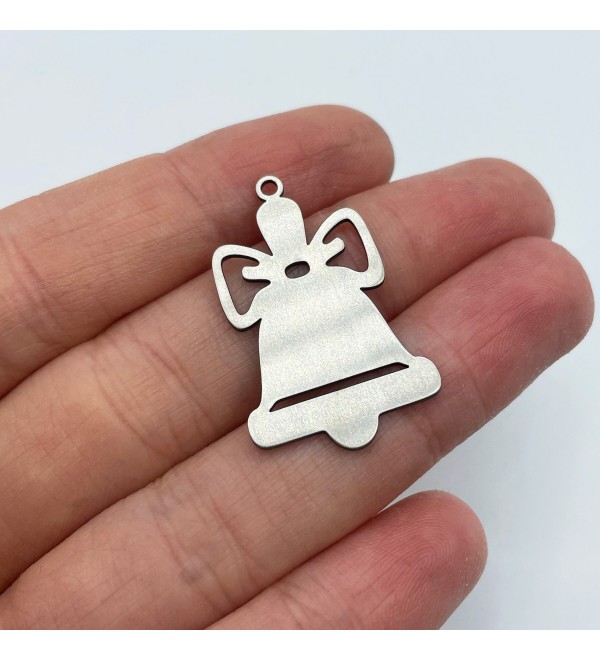 Stainless Steel Bell Charm, Bell Pendant, Christmas Bells Charm ,Jingle Bells Charm, Christmas Charms, Jewelry Making Supplies STL-3432