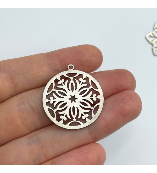 Stainless Steel Snowflake Charm, Christmas Charms, Snowflake Pendant, Earring Charms, Holiday Charms, Winter Charms STL-3422