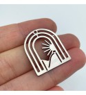 Stainless Steel Rainbow Sun Domed Charm Pendant, Sun Mountain Arch Charm Pendant Geometric Laser Cut Steel Earring Supplies STL-3118