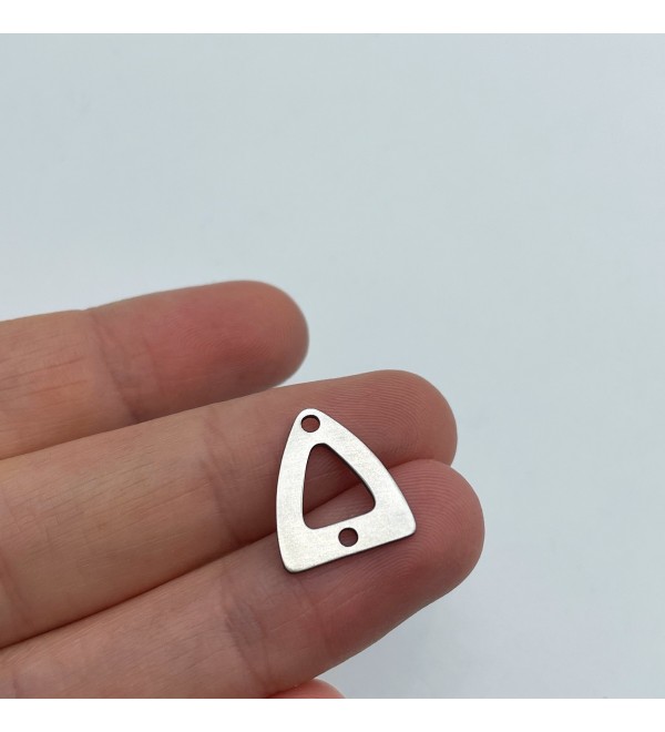 Stainless Steel Triangle Connector Charm, Geometric Triangle 2 Hole Connector Earring Charm, Laser Cut Jewelry Supplies STL-3107