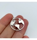 Stainless Steel World Map Pendant, World Charm, Globe Necklace Charm, Earring Charms, Globetrotter Charm, Jewelry Supplies STL-3008