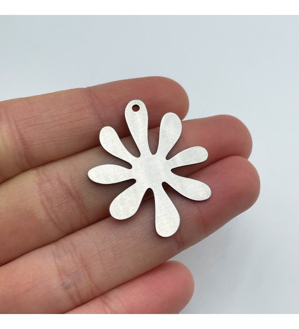 Stainless Steel Flower Charm Pendant, Daisy Flower Dangle Earring Charms, Laser Cut Jewelry Making Supplies Earring Findings STL-3123