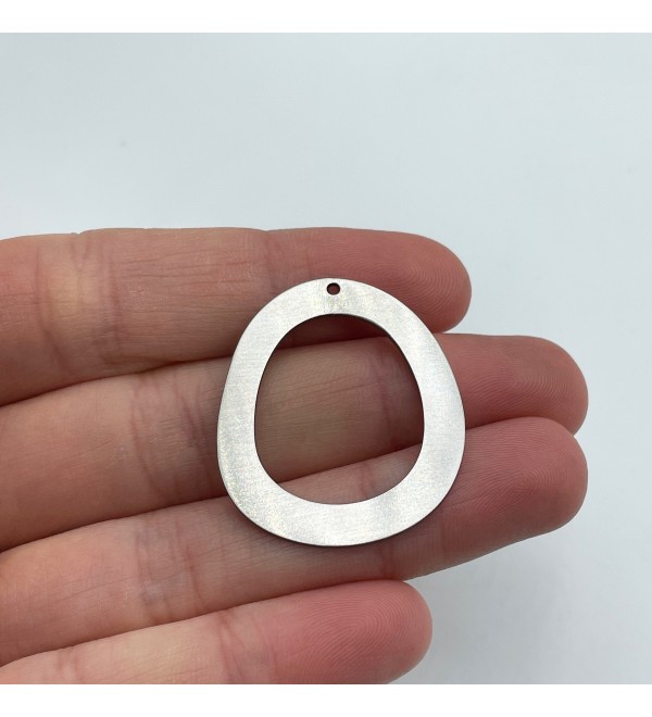 Stainless Steel Oval Ring Earring Connector Charm, Oval Hoop Charm for Earring Making, Earring Connectors, Jewelry Supplies STL-3198