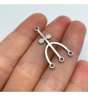 Stainless Steel Earring Connector, Flower Connector Charm, 3 Hole Connector, Drop Earring Connector, Laser Cut Jewelry SuppliesSTL-3430