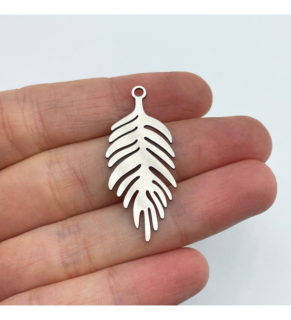 Stainless Steel Leaf Charm, Monstera Plant Leaf Succulent Necklace Pendant, Drop Dangle Leaf Earring Charm, Laser Cut Charms STL-3056