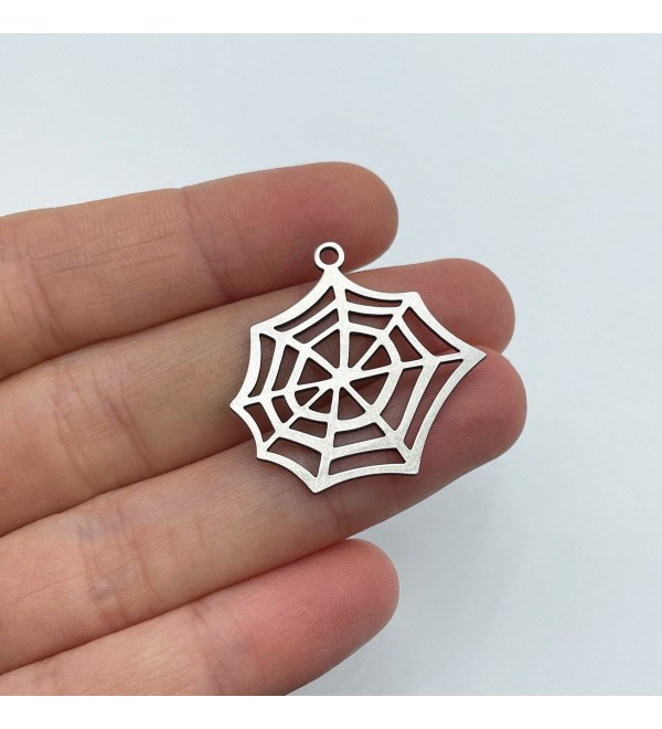 Stainless Steel Spider Web Charm, Web Pendant, Spider Web Necklace Charm, Earring Findings, Laser Cut Jewelry Making Supplies STL-3012