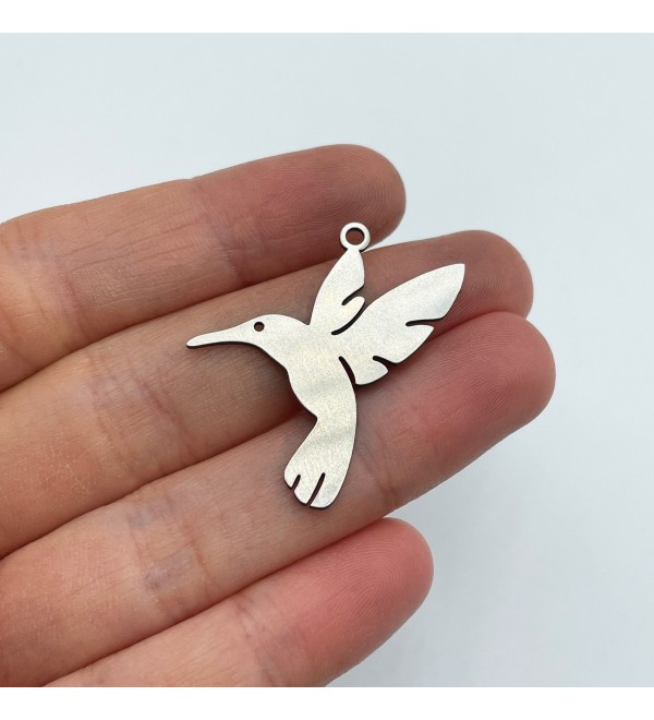 Stainless Steel Bird Charm, Bird Pendant, Hummingbird Dove Charm Pendant, Steel Earring Findings, Laser Cut Jewelry Supplies STL-3042