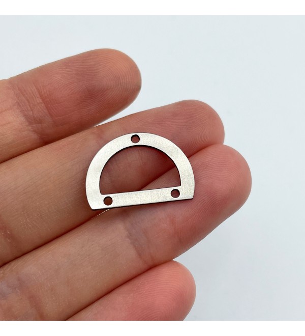 Stainless Steel Arch D Shape Connector Charm, D Shaped Connector 3 Holes, Earring Connector Findings, Jewelry Supplies STL-3125