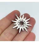 Stainless Steel North Star Pole Star Starburst Sunburst Charm Pendant, North Star Sunburst Earring Charm, Jewelry Supplies STL-3149