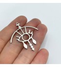 Stainless Steel Eye Charm, Tribal Eye Pendant, Drop Eye Charm, Geometric Charms for Jewelry Making, Laser Cut Jewelry Supplies STL-3338