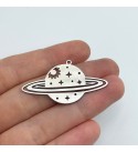 Stainless Steel Saturn Charm, Saturn Pendant, Planet Charm, Sun and Stars Charm, Earring Charms, Laser Cut Jewelry Supplies STL-3331