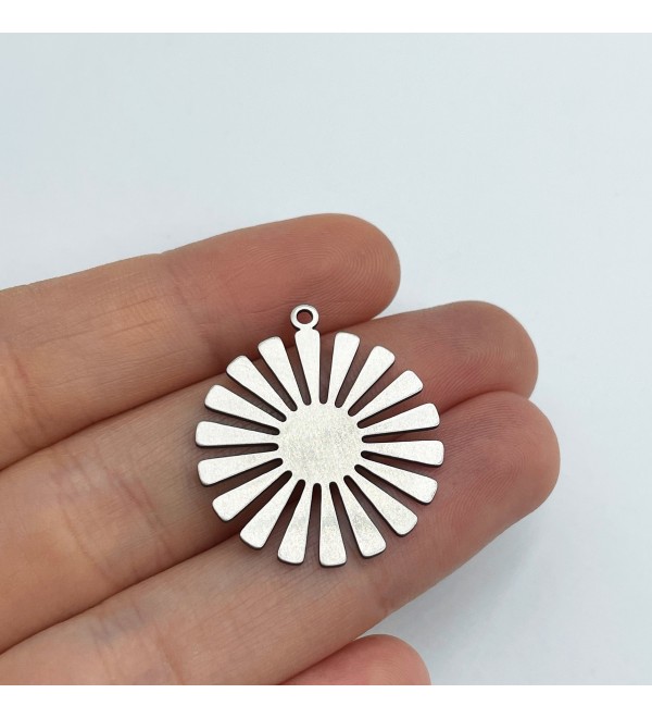 Stainless Steel Sun Charm, Sun Pendant, Steel Earring Charms, Steel Findings, Flower Charm, Laser Cut Jewelry Supplies STL-3391