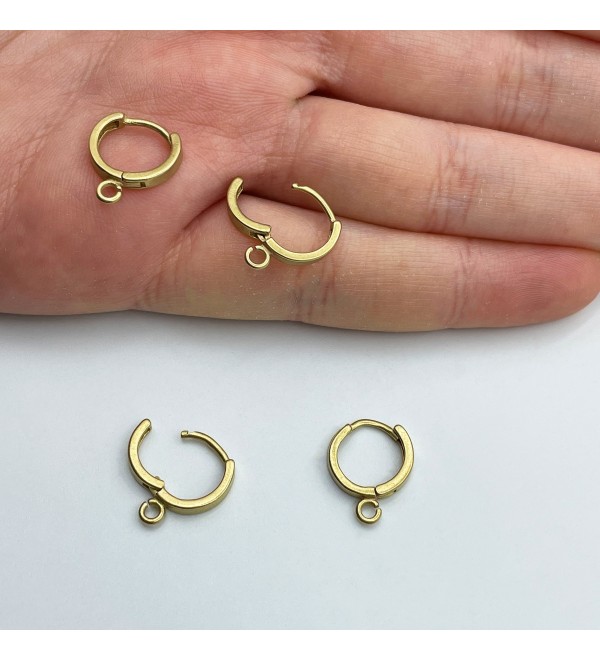 Raw Brass Leverback Earring Clasp, Leverback Ear Hoops, Huggie Hoops, Leverback Ear Wire, Earring Tools Jewelry Supplies RW-1455