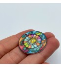 Colored Stainless Steel Sun Charm, Sun Pendant, Sun and Moon Charm, Celestial Psychedelic Hippie Bohemian Sun and Moon Charm PTD-1021