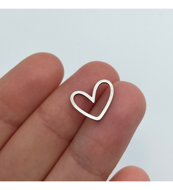 Stainless Steel Heart Link Connector, Earring Connector, Steel Connectors Jewelry Making, Laser Cut Jewelry Making Supplies STL-3442