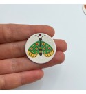 Colored Stainless Steel Moth Charm, Moth Pendant, Butterfly Charm, Colored Charms, Earring Charms, Jewelry Making Supplies PTD-1030