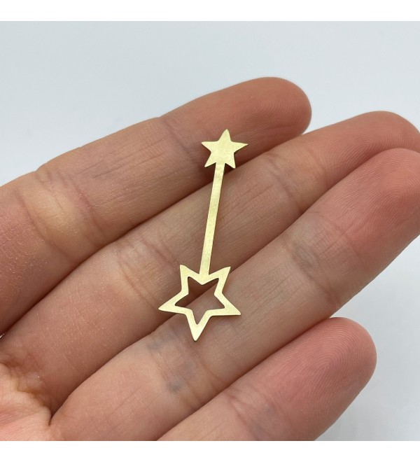 1 Pair Raw Brass Star Earrings, Brass Earring Stud, Brass Earring Post, Brass Star Stud, Brass Earring Posts, Brass Jewelry Supplies RW-1476