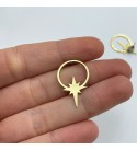 1 Pair Raw Brass North Star Earrings, Brass Earring Stud, Brass Earring Post, Brass Star Stud, Brass Earring Posts, Jewelry Supplies RW-1477