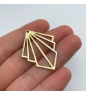 Raw Brass Fan Shaped Charm, Geometric Earring Charm, Rhombus Brass Dangle Pendant, Earring Connector, Laser Cut Brass Earrings RW-1490