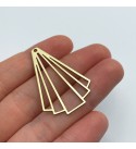 Raw Brass Earring Charm, Geometric Fan Shaped Earring Charm, Brass Rhombus Charm, Earring Connector, Laser Cut Brass Earrings RW-1489