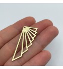 Raw Brass Earring Charm, Geometric Fan Shaped Earring Charm, Triangle Charm Pendant, Earring Connector, Brass Earrings Findings RW-1491