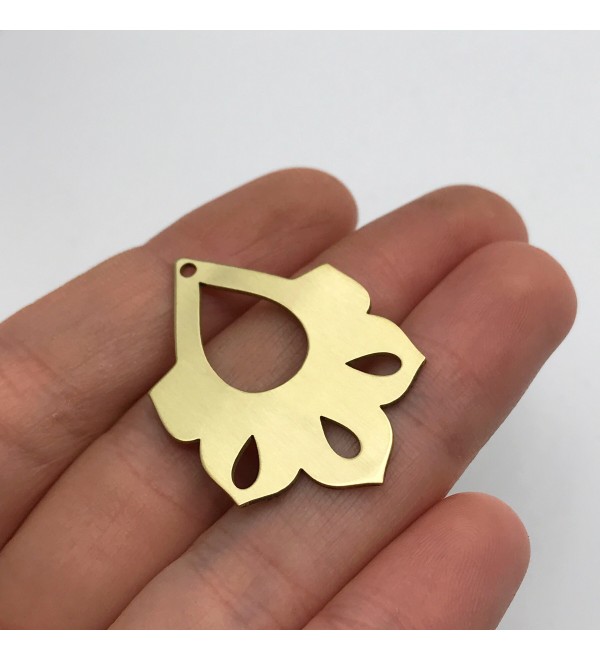 Raw Brass Earring Charm, Earring Connector, Earring Pendant, Brass Oval Charm, Earring Accessories, Laser Cut Jewelry Supplies RW-1488