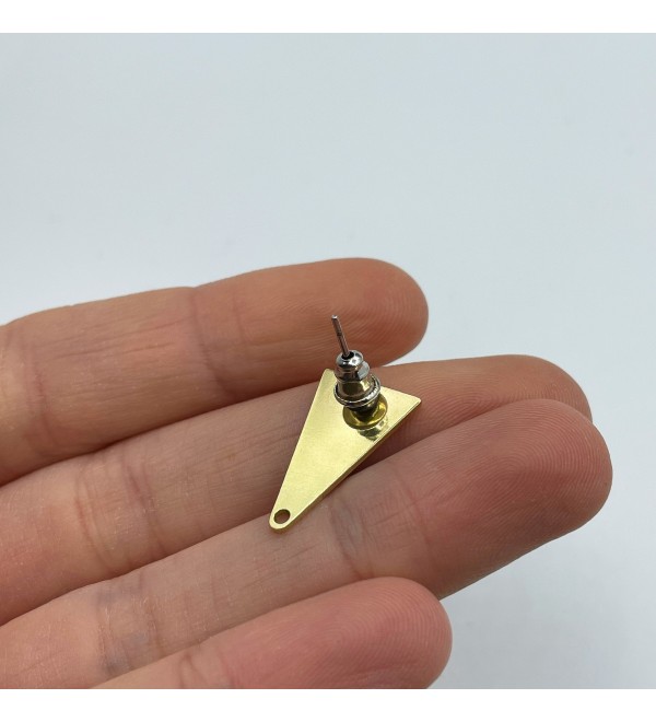 1 Pair Raw Brass Earring Stud, Brass Blank Stud, Triangle Stud, Earring Posts, Brass Connector Earring Charm Laser Cut Jewelry SuppliesRW-1466