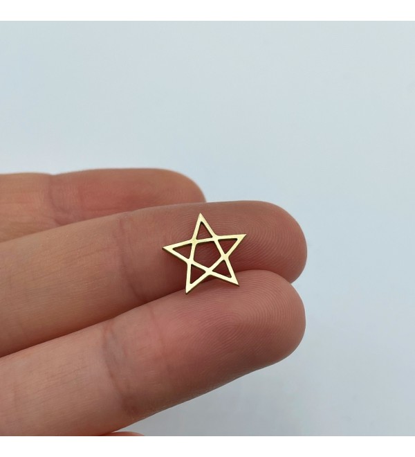 Raw Brass Star Link Connector, Earring Connector, Brass Connectors Jewelry Making, Brass Findings, Laser Cut Jewelry Supplies RW-1481