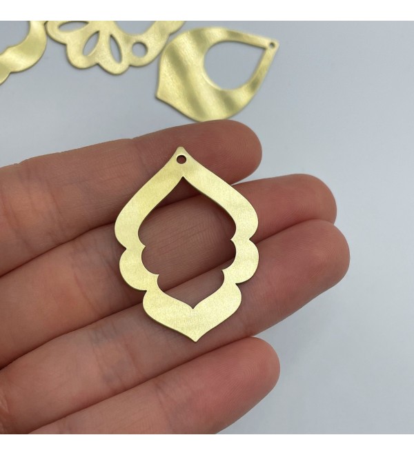 Raw Brass Earring Charm, Earring Accessories, Earring Pendant, Brass Frame Charms, Earring Connector, Brass Jewelry Supplies RW-1483