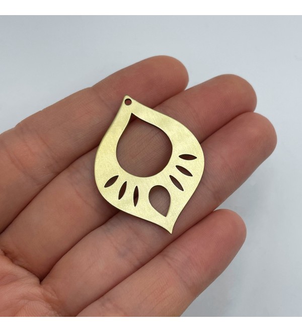 Raw Brass Earring Charm, Earring Accessories, Earring Pendant, Brass Oval Charm, Earring Connector, Brass Jewelry Supplies RW-1485