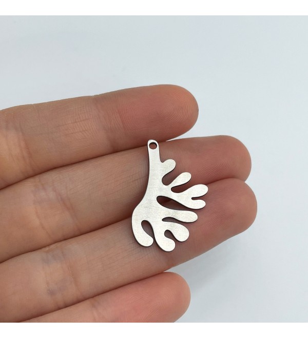 Stainless Steel Geometric Leaf Charm, Geometric Leaf Pendant, Steel Charms for Jewelry Making, Laser Cut Jewelry Supplies STL-3287