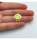 Mushroom Charm, Mushroom Pendant, Colored Steel Mushroom Charm, Moon Stars Celestial Mushroom Charm, Laser Cut Jewelry SuppliesPTD-1368