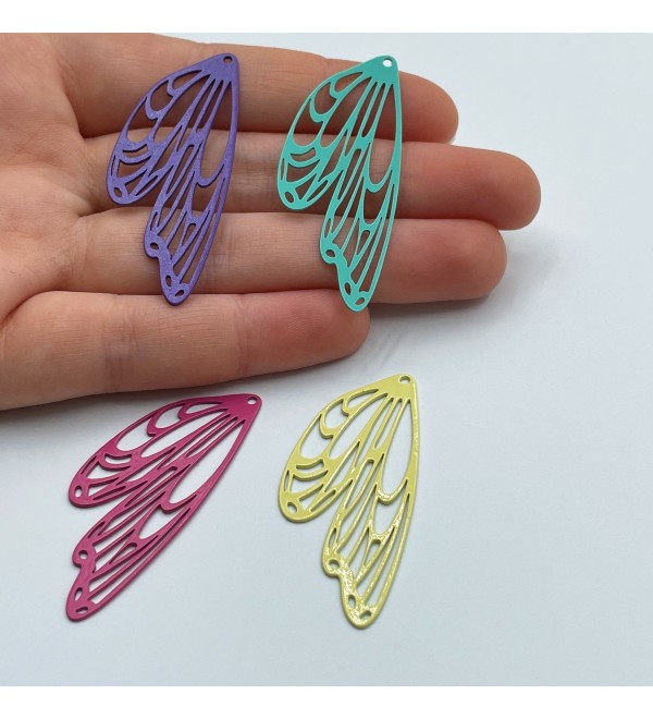 Butterfly Wing Charm, Wing Pendant, Geometric Wing Charm, Earring Charms for Jewelry Making, Laser Cut Jewelry Supplies PTD-1069